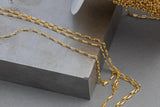 Gold Filled Elongated Oval Rolo Chain 1.3x3mm - Dainty Paperclip Style Wholesale Chains for Permanent Jewelry - USA made