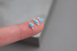 Turquoise Or Onyx 3mm or 4mm Gold Filled or Sterling Silver Synthetic Turquoise Connector or Charm