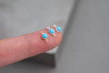Turquoise Or Onyx 3mm or 4mm Gold Filled or Sterling Silver Synthetic Turquoise Connector or Charm