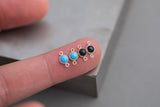 Turquoise Or Onyx 3mm or 4mm Gold Filled or Sterling Silver Synthetic Turquoise Connector or Charm