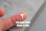 Long Horn Large Connector -14Kt Gold Filled Sterling Silver - CowHead Longhorns Texans Bullhead Connectors -Permanent Jewelry Supply
