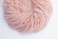 3mm Pink Crystal Beads Rondelle Roundel Beads -2 or 5 or 10 STRANDS ~13 inches long about 100+ Beads - Pink AB