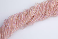 3mm Pink Crystal Beads Rondelle Roundel Beads -2 or 5 or 10 STRANDS ~13 inches long about 100+ Beads - Pink AB