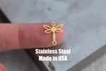 Dragon Fly - Permanent Jewelry Connectors- Hand Polished Stainless Steel - Made in the USA PVD Ion Plating