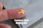 Cross - Permanent Jewelry Connectors- Hand Polished Stainless Steel - Made in the USA PVD Ion Plating
