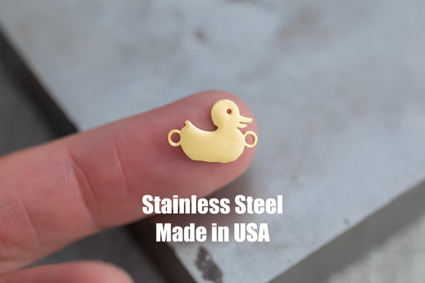 Duck Connector- Permanent Jewelry Connectors- Hand Polished Stainless Steel - Made in the USA PVD Ion Plating