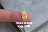 Owl Connector- Permanent Jewelry Connectors- Polished Stainless Steel - Made in the USA pvd Ion Plating