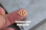 Baseball Connector- Permanent Jewelry Connectors- Hand Polished Stainless Steel - Made in the USA PVD Ion Plating