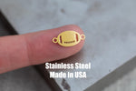 Football Connector- Permanent Jewelry Connectors- Hand Polished Stainless Steel - Made in the USA PVD Ion Plating