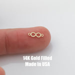Infinity Permanent Jewelry Connector- Intricate Detail - 14kt gold filled or Sterling Silver - Made in the USA - Custom