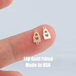 Love Lock Permanent Jewelry Connector or Charm- Intricate Detail - 14kt gold filled or Sterling Silver - Made in the USA - Custom