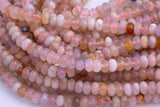 Natural Cherry Sakura Blossom Agate Beads Smooth Roundel 8mmTranslucent Pink Peach Creamy High Polish Beads 15.5" Strand