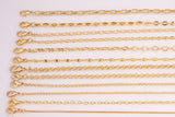 16" Necklaces Anti Tarnish PVD Ion Gold Plated 2" Extender High Quality Rectangle Mariner Rolo Satellite Snake Singapore Oval Heart Necklace