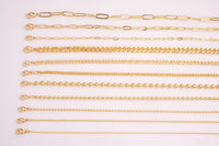 16" Necklaces Anti Tarnish PVD Ion Plated with 2" Extender - High Quality - Paperclip Cuban Ball Curb