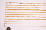 16" Necklaces Anti Tarnish PVD Ion Plated with 2" Extender - High Quality - Paperclip Cuban Ball Curb