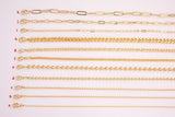 16" Necklaces Anti Tarnish PVD Ion Plated with 2" Extender - High Quality - Paperclip Cuban Ball Curb