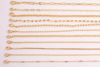 18" Necklaces Anti Tarnish PVD Ion Gold Plated 2" Extender High Quality Cuban Curb Paperclip Rolo Mariner Cube Satellite Necklace