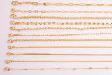 18" Necklaces Anti Tarnish PVD Ion Gold Plated 2" Extender High Quality Cuban Curb Paperclip Rolo Mariner Cube Satellite Necklace