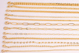 18" Necklaces Anti Tarnish PVD Ion Gold Plated 2" Extender High Quality Cuban Curb Paperclip Rolo Mariner Cube Satellite Necklace