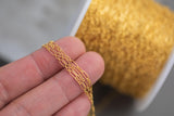 Long & Short 14kt Gold Filled Flat 1.6mm Long and Short Chain - Great for Necklace for Permanent Jewelry - USA made