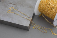 Gold Filled Flat Oval Chain, Wholesale, USA Made, Chain by foot Permanent Jewelry Chain