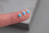 Turquoise Or Onyx 3mm or 4mm Gold Filled or Sterling Silver Synthetic Turquoise Connector or Charm