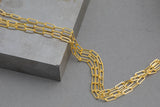 Gold Filled Flat Tubed Chain, Elongated Heavy Oval Chain, 3x8.5mm links, , Wholesale, USA Made, Chain by foot- Paper Clip Chain