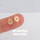 Playing Card, Casino Permanent Jewelry Connector- Intricate Detail - 14kt gold filled or Sterling Silver - Made in the USA - Custom