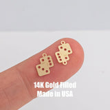 Casino Craps Dice Permanent Jewelry Connector- Intricate Detail - 14kt gold filled or Sterling Silver - Made in the USA - Custom
