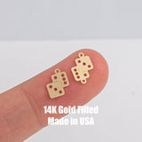 Casino Craps Dice Permanent Jewelry Connector- Intricate Detail - 14kt gold filled or Sterling Silver - Made in the USA - Custom