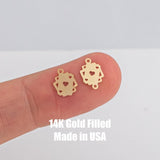 Playing Card, Casino Permanent Jewelry Connector- Intricate Detail - 14kt gold filled or Sterling Silver - Made in the USA - Custom