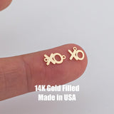 XO love and Kisses Permanent Jewelry Connector or Charm- Intricate Detail - 14kt gold filled or Sterling Silver - Made in the USA - Custom