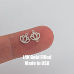 Lotus Leaf Bud Permanent Jewelry Connector or Charm- Intricate Detail - 14kt gold filled or Sterling Silver - Made in the USA - Custom