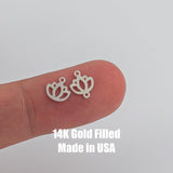 Lotus Leaf Bud Flower Permanent Jewelry Connector or Charm- Intricate Detail - 14kt gold filled or Sterling Silver - Made in the USA