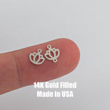 Lotus Leaf Bud Permanent Jewelry Connector or Charm- Intricate Detail - 14kt gold filled or Sterling Silver - Made in the USA - Custom