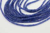 Natural Tanzanite Smooth Graduated Roundel Beads Size 4-5mm 15.5" Strand