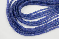 Natural Tanzanite Smooth Graduated Roundel Beads Size 4-5mm 15.5" Strand