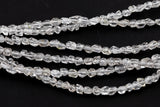 Super Clear Natural Herkimer Diamond Quartz Beads 3.8mm Double Pointed Quartz 14" Strand Top Drilled- Super Tiny