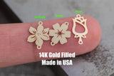 Birth Month Flower Connector - 14Kt Gold Filled Sterling Silver - Flower Connectors - Permanent Jewelry Supply- All coming Soon