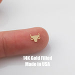 Cow Head Bull Head Permanent Jewelry Connector- Intricate Detail - 14kt gold filled or Sterling Silver - Made in the USA - Custom