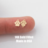 Dog Paw Permanent Jewelry Connector or Charm- Intricate Detail - 14kt gold filled or Sterling Silver - Made in the USA - Custom