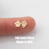 Dog Paw Permanent Jewelry Connector or Charm- Intricate Detail - 14kt gold filled or Sterling Silver - Made in the USA - Custom