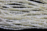 Iridescent White Mother of Pearl MOP Shell Rice Beads- 3x5mm- 15.5'' Strand Shell Beads