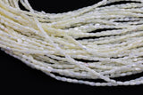 Iridescent White Mother of Pearl MOP Shell Rice Beads- 3x5mm- 15.5'' Strand Shell Beads