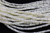 Gorgeous Mother of Pearl, High Quality in Roundels-2x4mm- Full 16 inch strand-