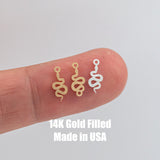 Snake Permanent Jewelry Connector or Charm- Intricate Detail - 14kt gold filled or Sterling Silver - Made in the USA