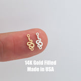 Snake Permanent Jewelry Connector or Charm- Intricate Detail - 14kt gold filled or Sterling Silver - Made in the USA