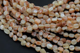 Light Beige Mother of Pearl Nugget Strand -Handmade Jewelry- 15.5 inches- 38 pcs- 9-10mm