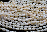6x7mm Potato Nugget Pearl A Quality Round Freshwater Pearl-Full Strand 15.5 inch Strand