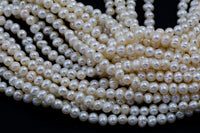4.5mm off Round Pearl Freshwater Pearl-Full Strand 15 inch Strand